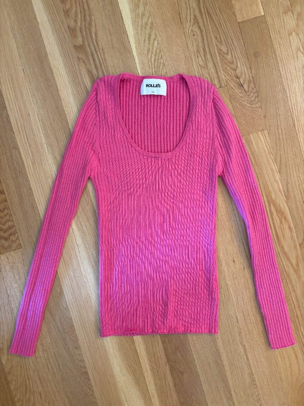Rolla's Ribbed Knit Scoop Neck Shirt - Size XS